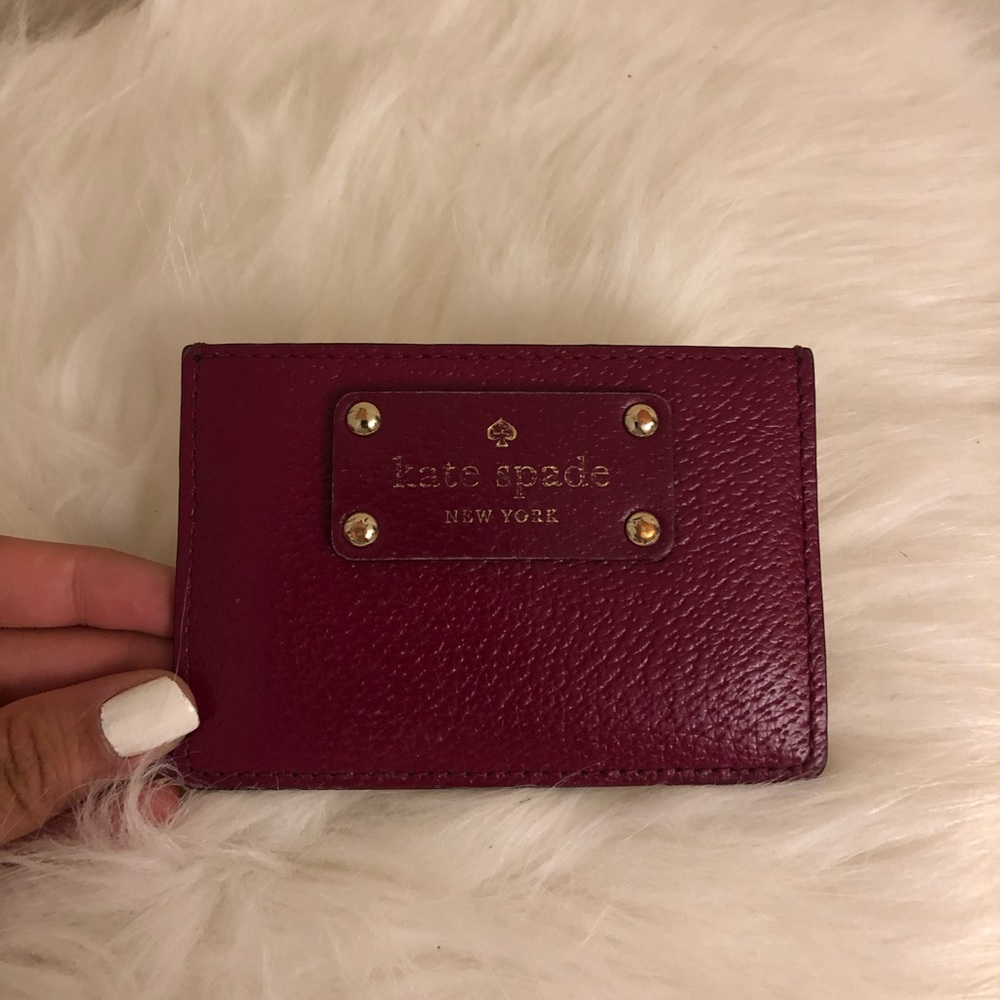 Burgundy Kate Spade card holder